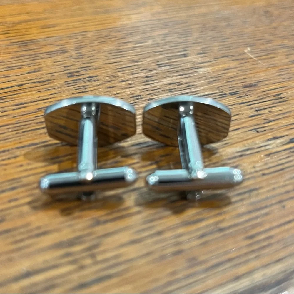 BOGO Brushed Finish Silver Tone Cufflinks
